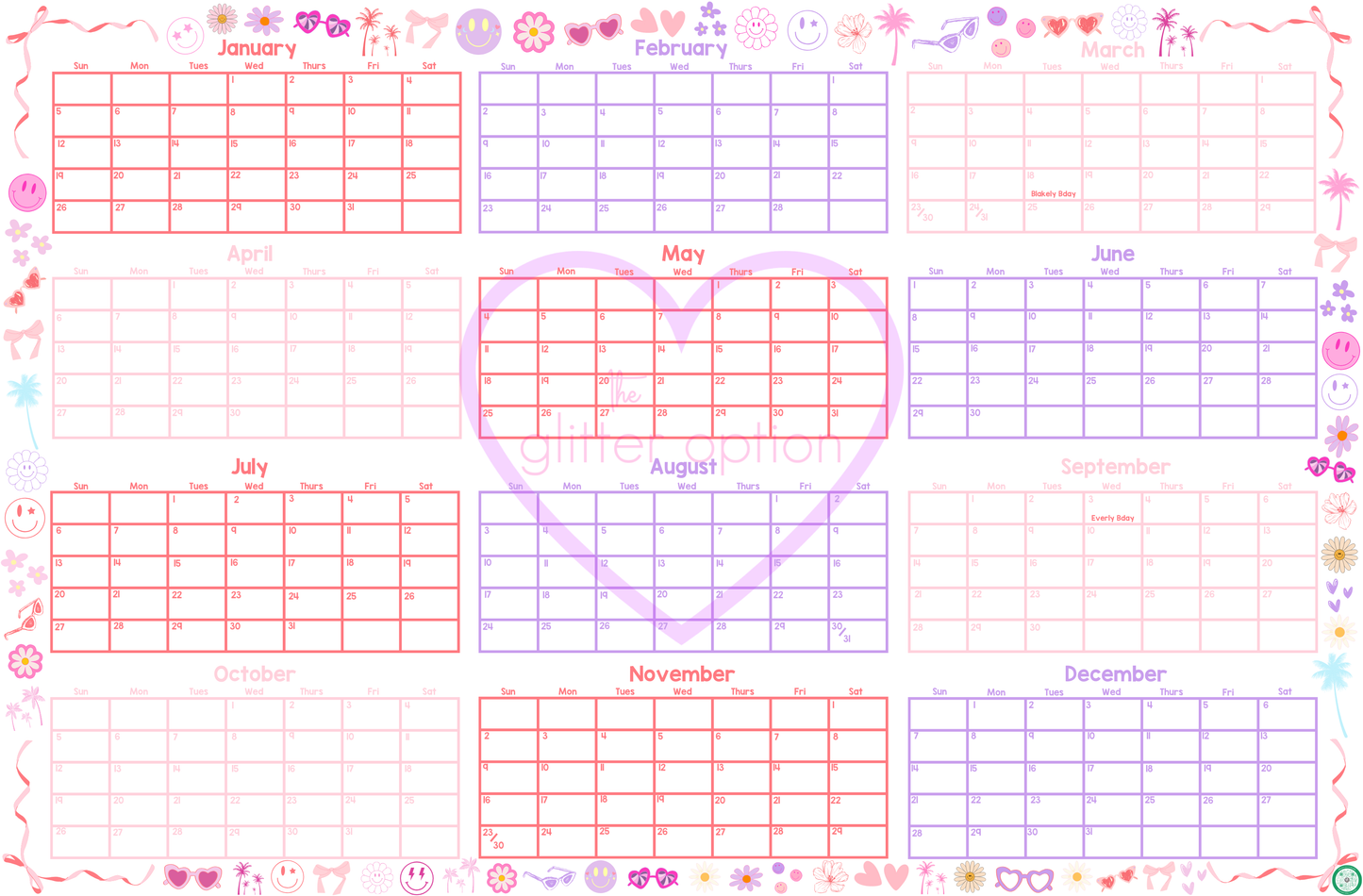 wall calendar poster