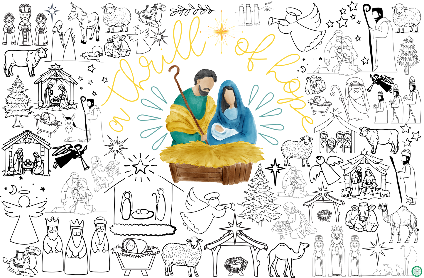 christmas nativity coloring page