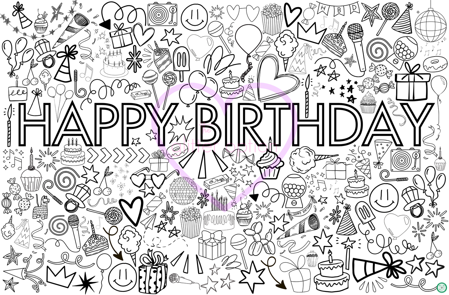 happy birthday coloring page