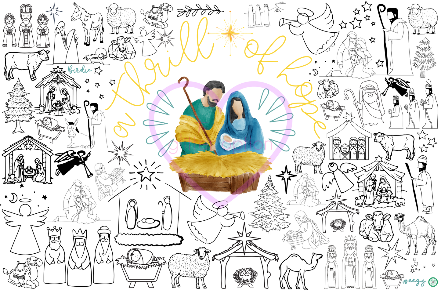 christmas nativity coloring page