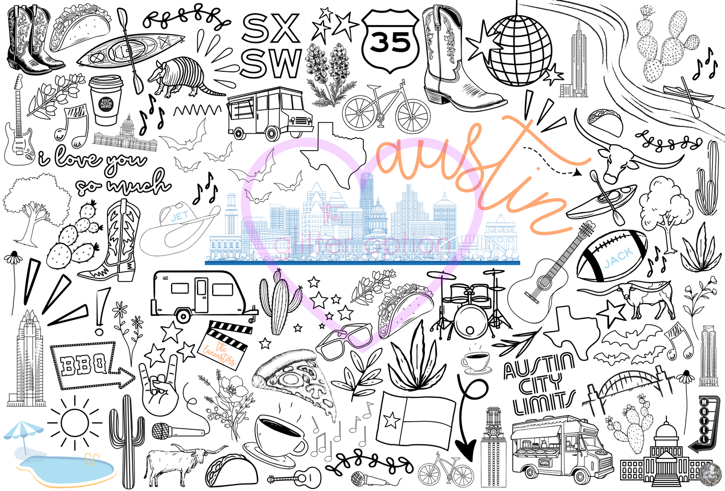 austin coloring page