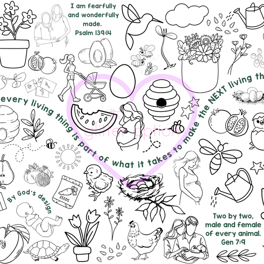 birds & bees coloring poster