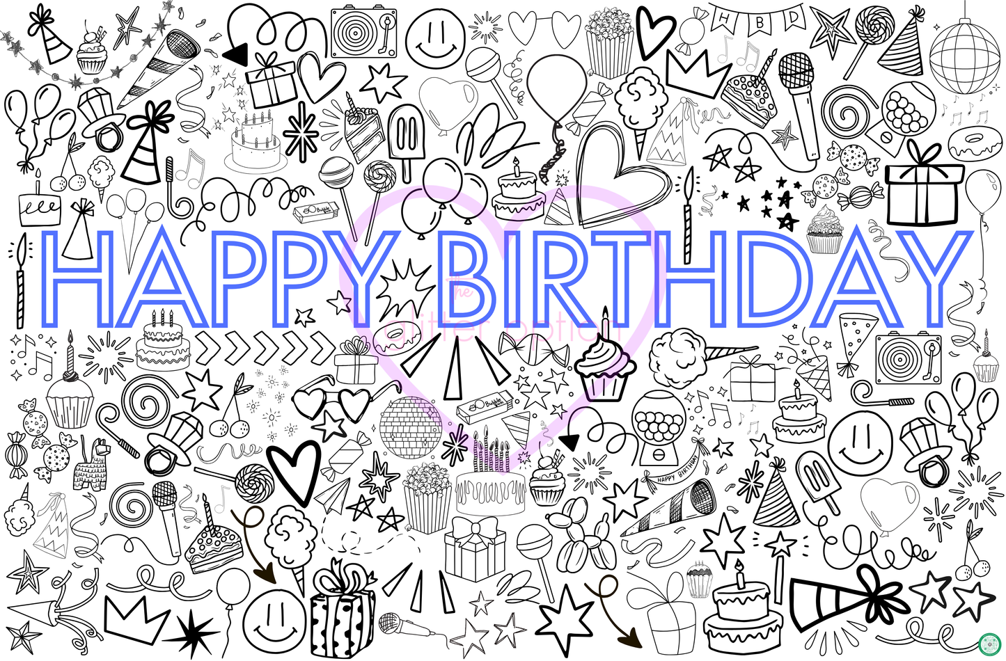 happy birthday coloring page