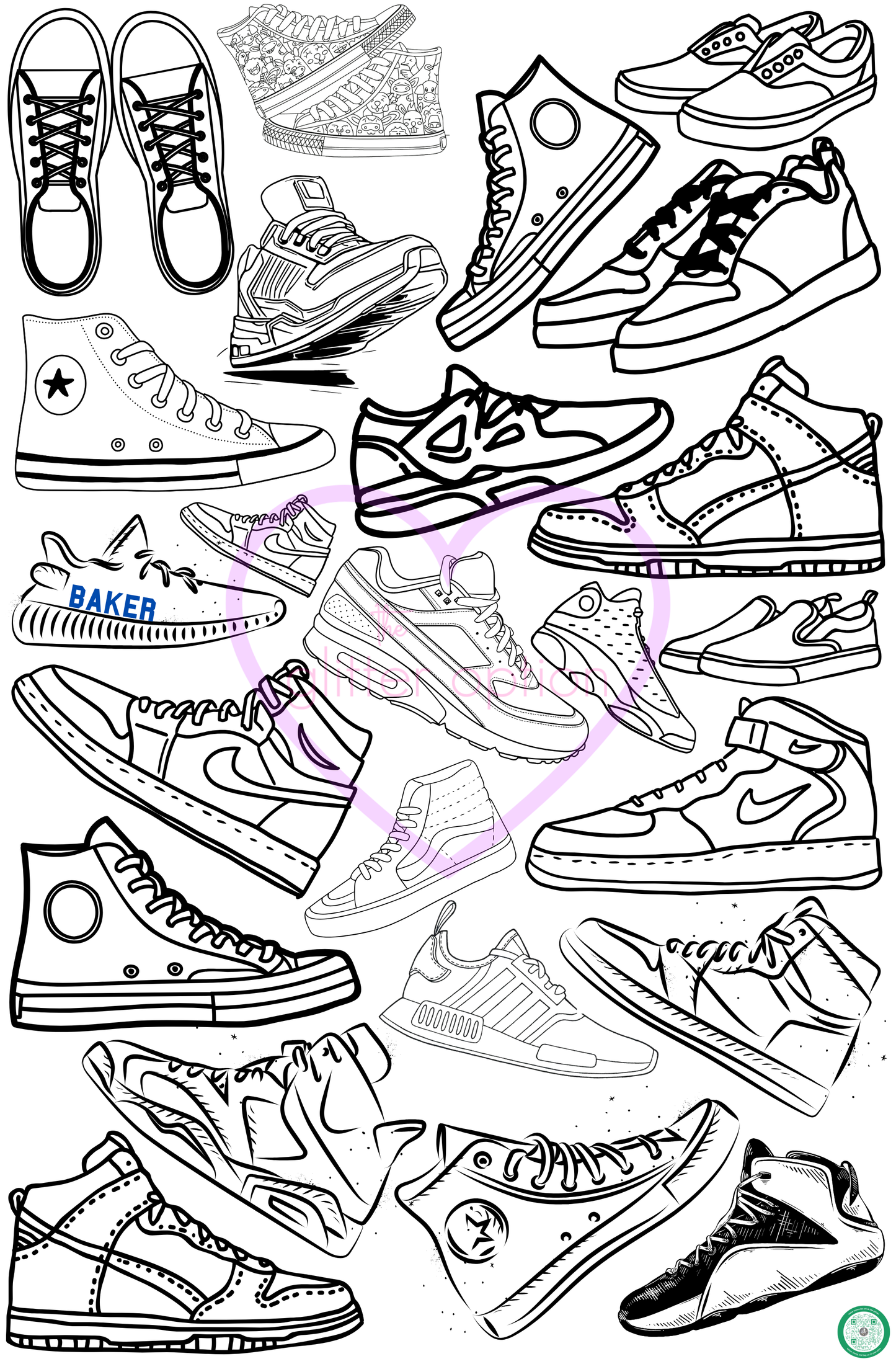 sneakers coloring page