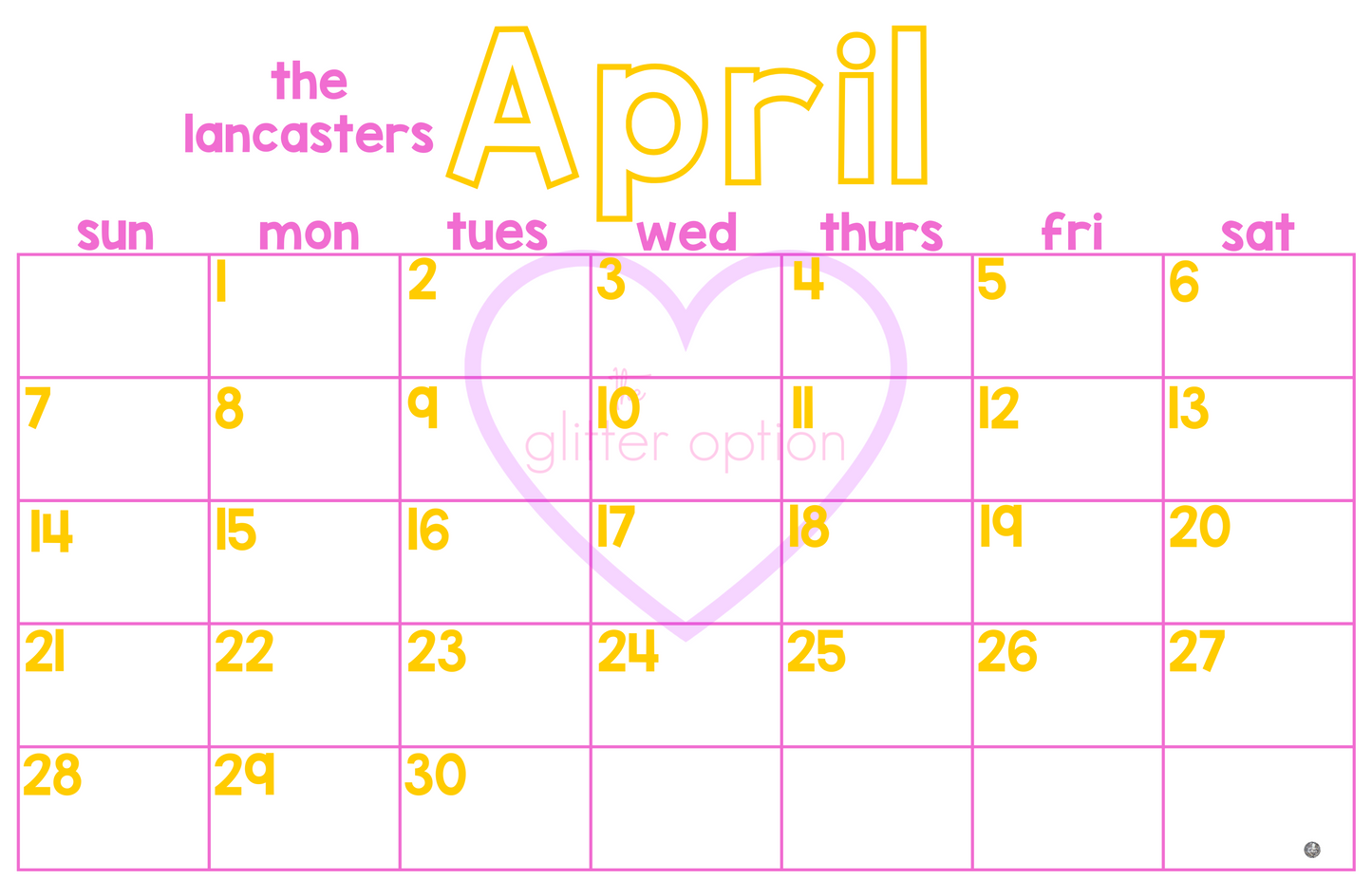 wall calendar poster