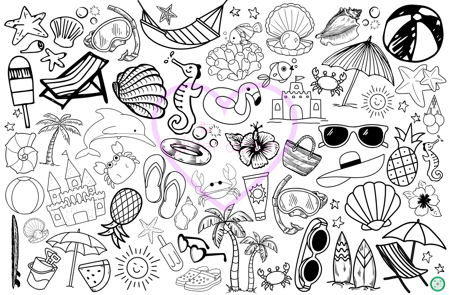 beach coloring page
