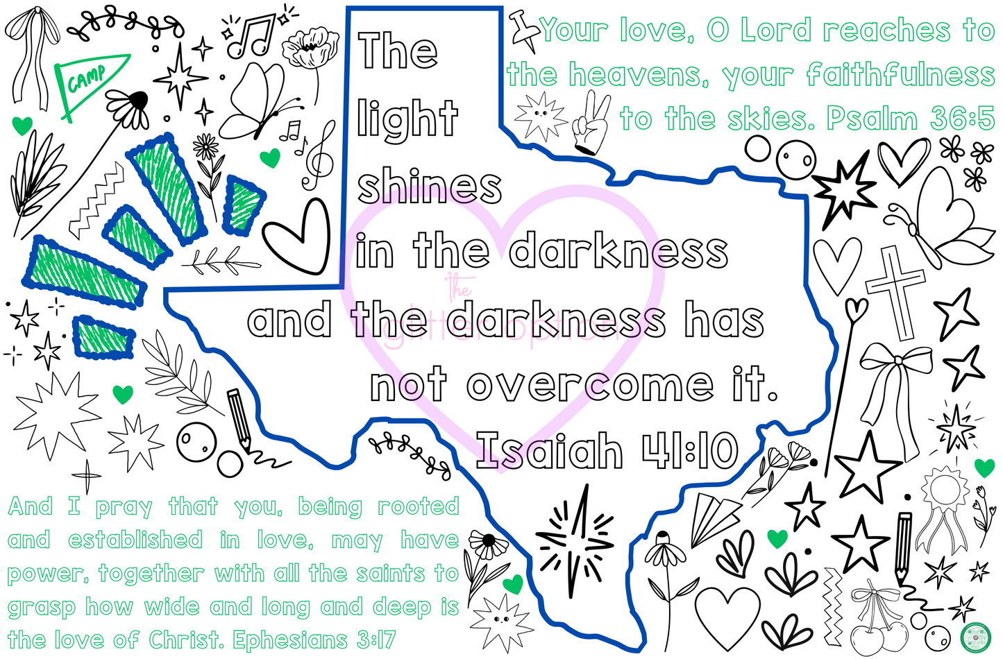 Texas strong đź’š coloring poster