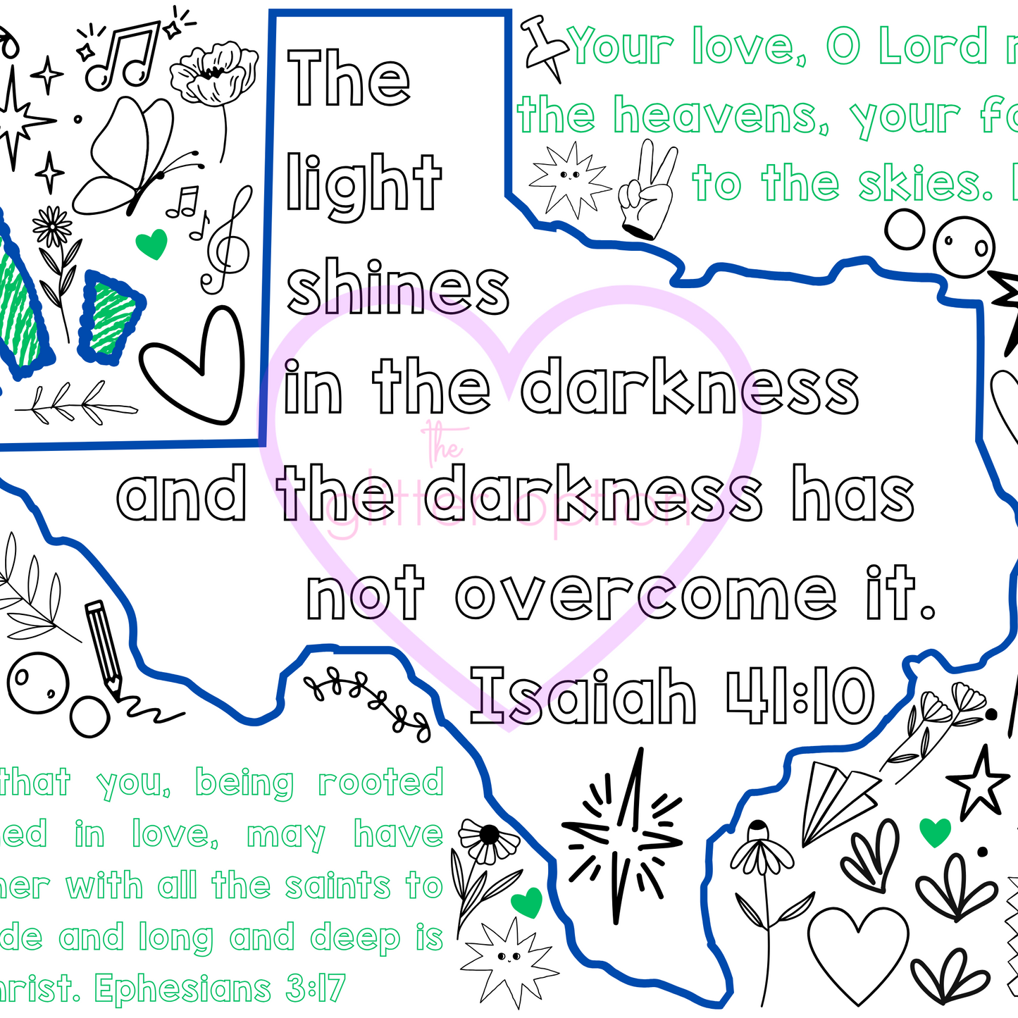 Texas strong đź’š coloring poster