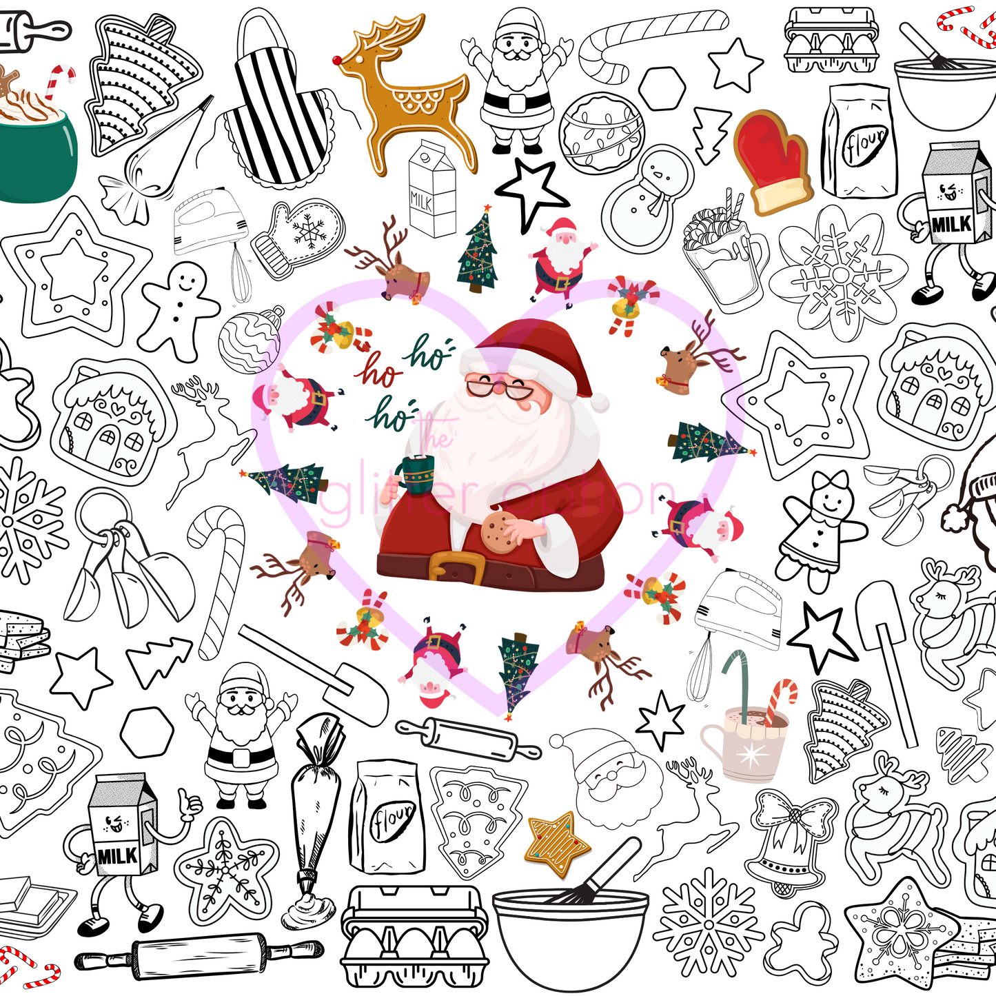 christmas cookie coloring page
