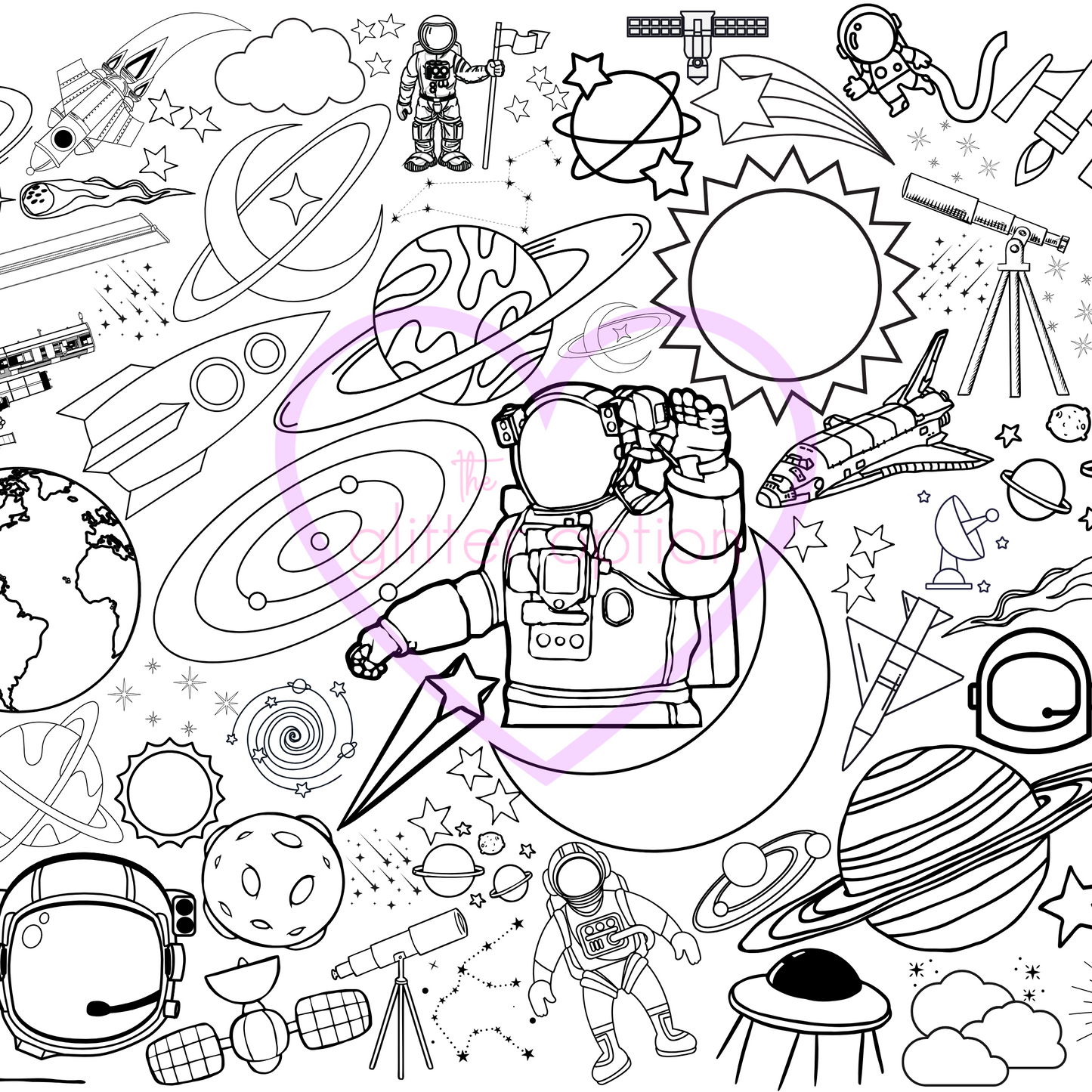 out of this world coloring page