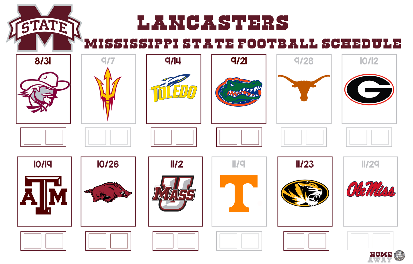 fall football schedule poster