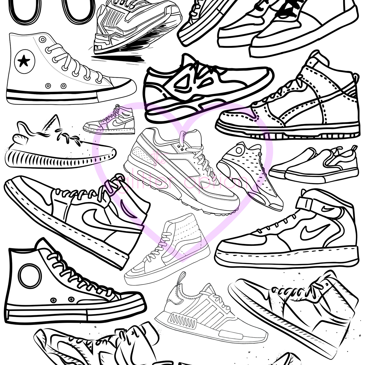 sneakers coloring page