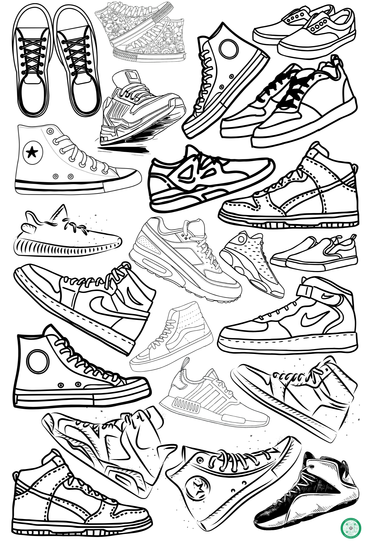 sneakers coloring page
