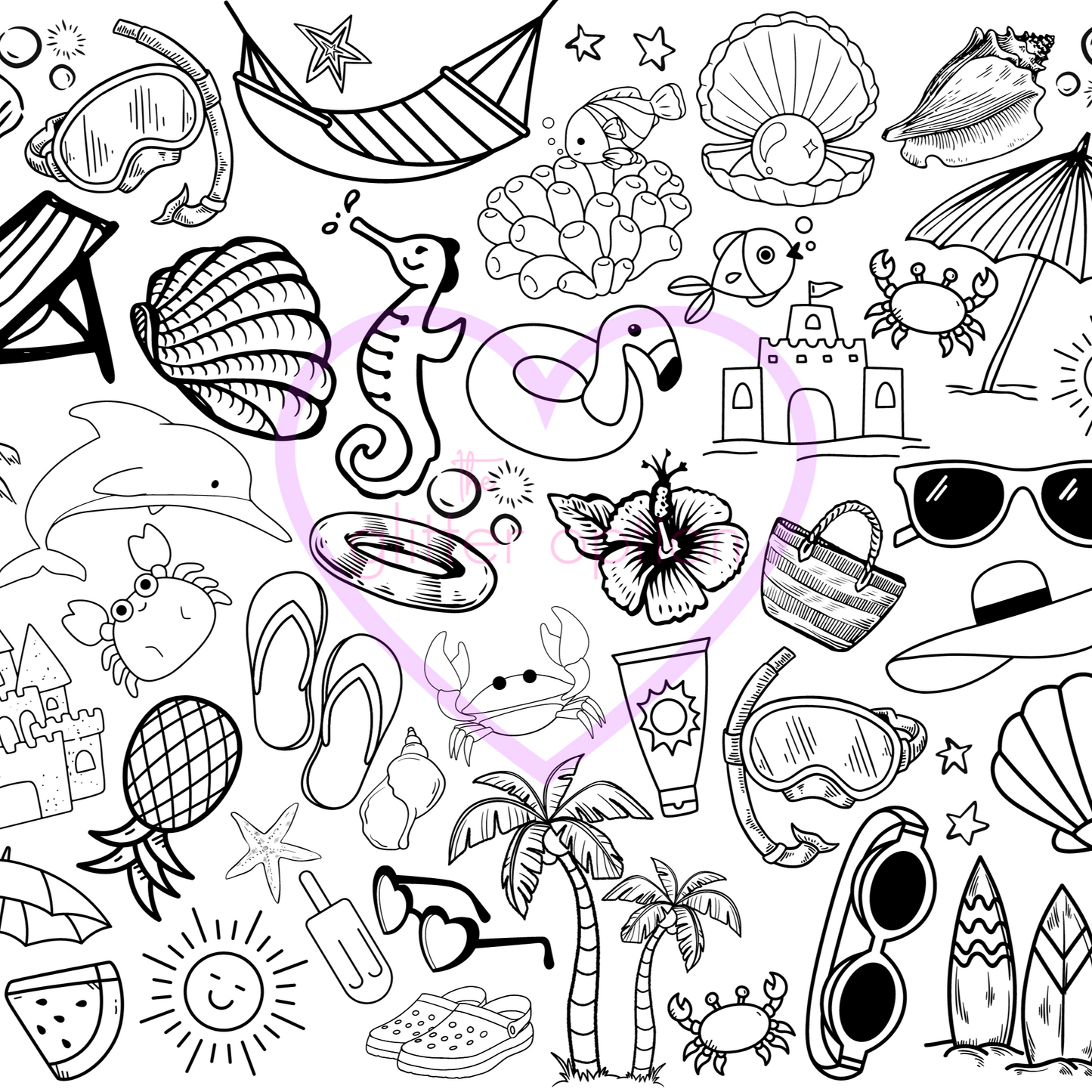 beach coloring page