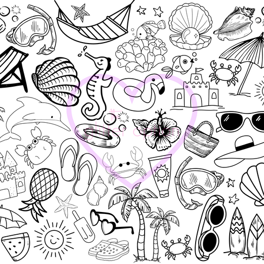 beach coloring page