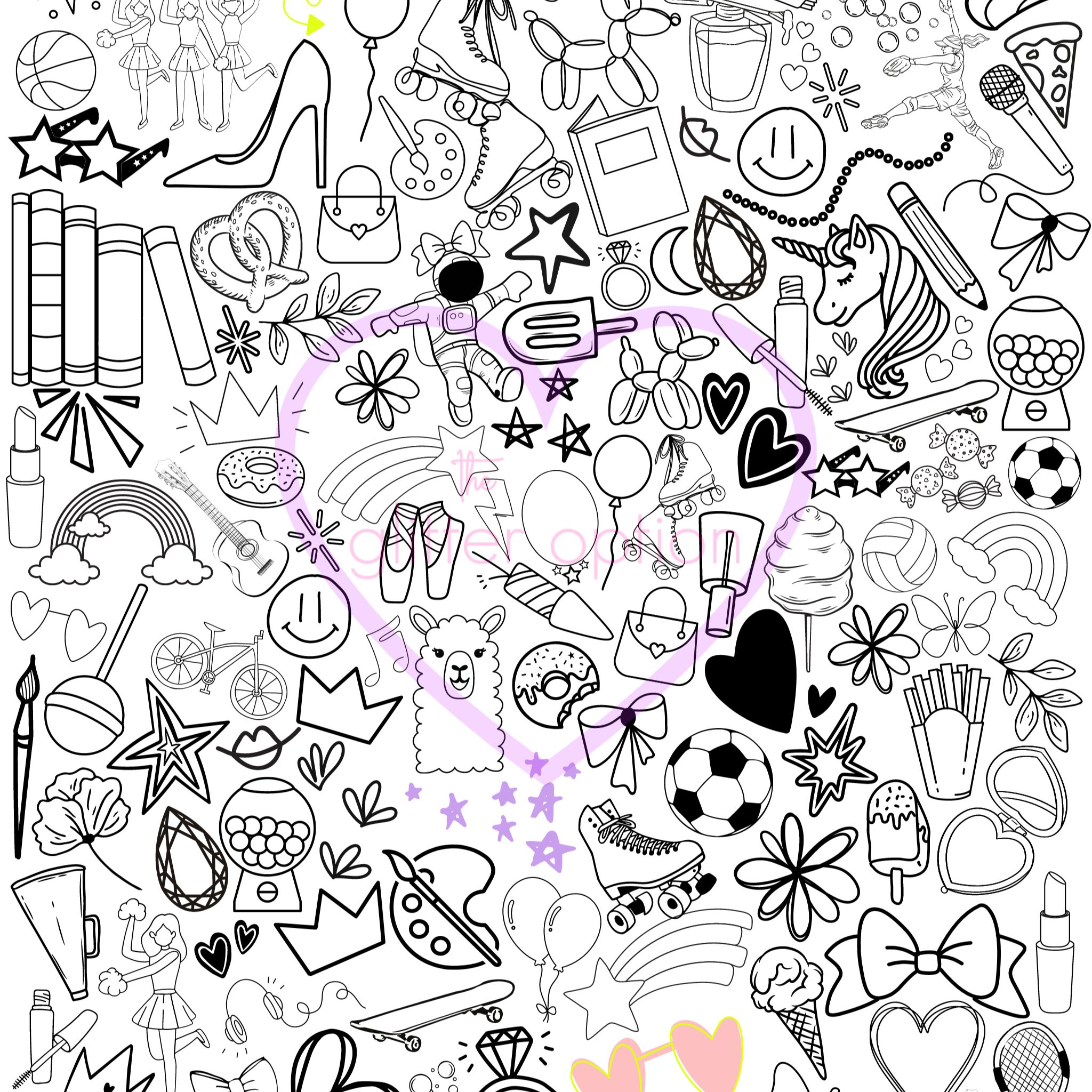 Girly Girl Coloring Page The Glitter Option girly-girl-coloring-page-the-glitter-option