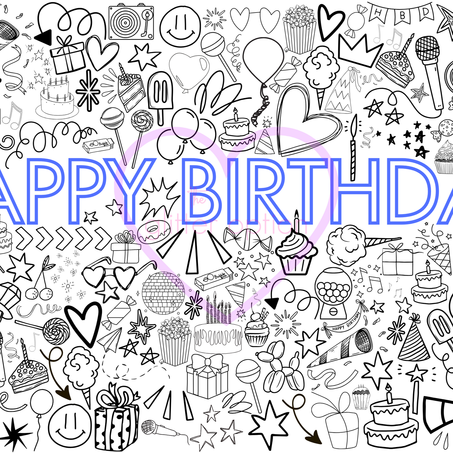 happy birthday coloring page