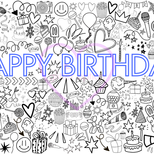 happy birthday coloring page