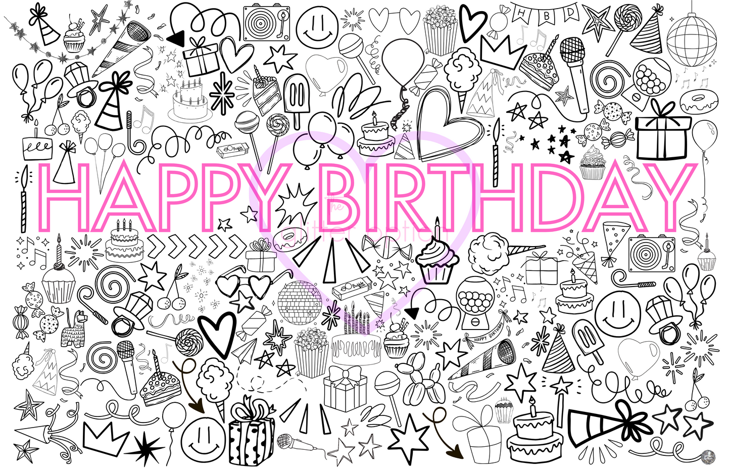 happy birthday coloring page