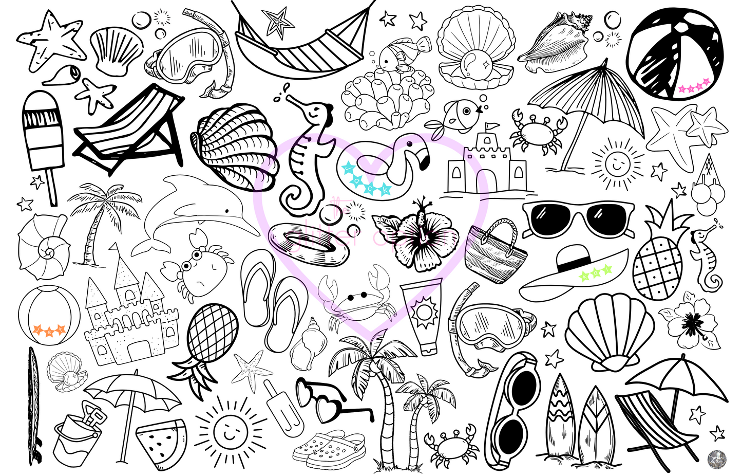 beach coloring page