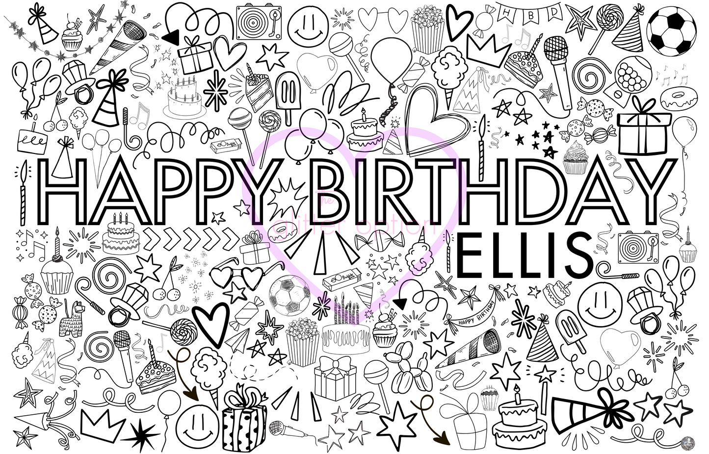 happy birthday coloring page