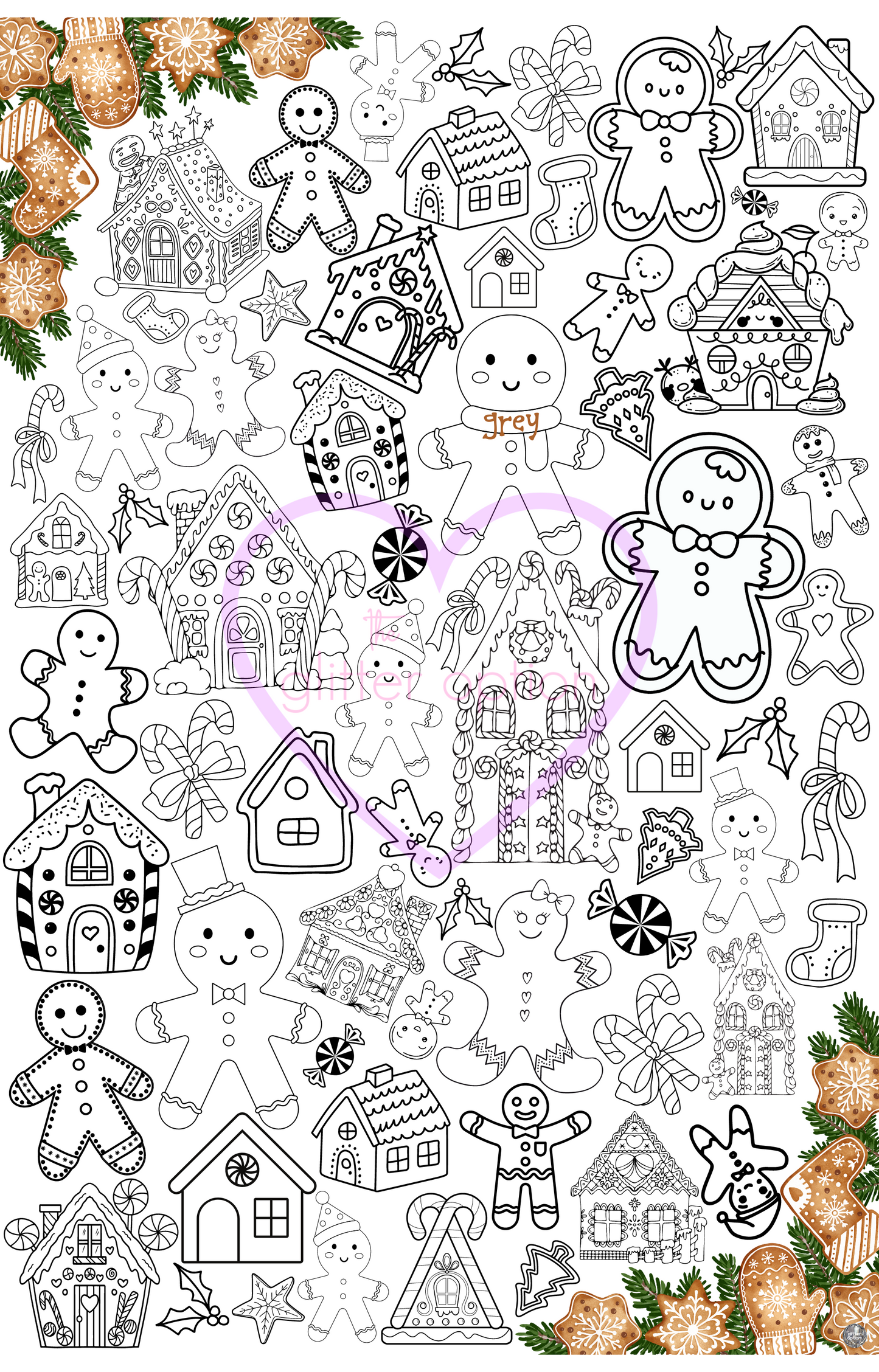 gingerbread coloring page