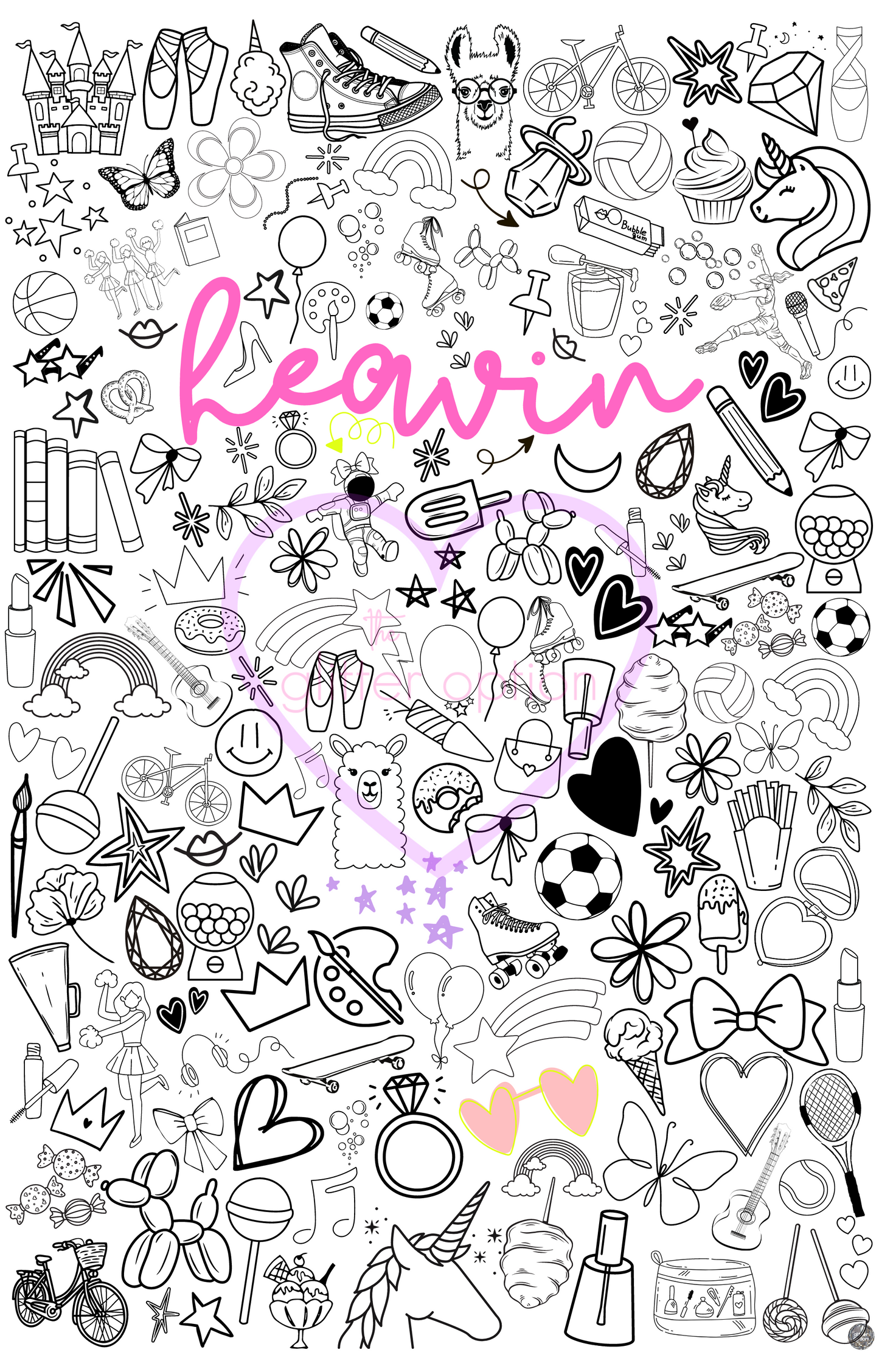 girly girl coloring page