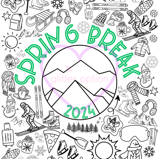spring break mountains coloring page