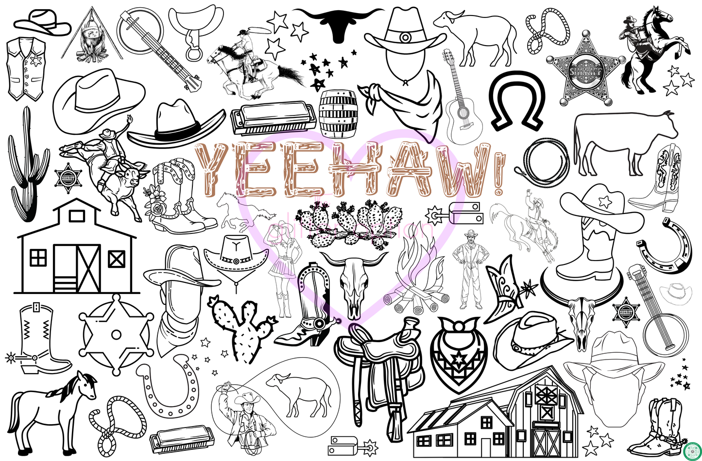 yeehaw coloring page