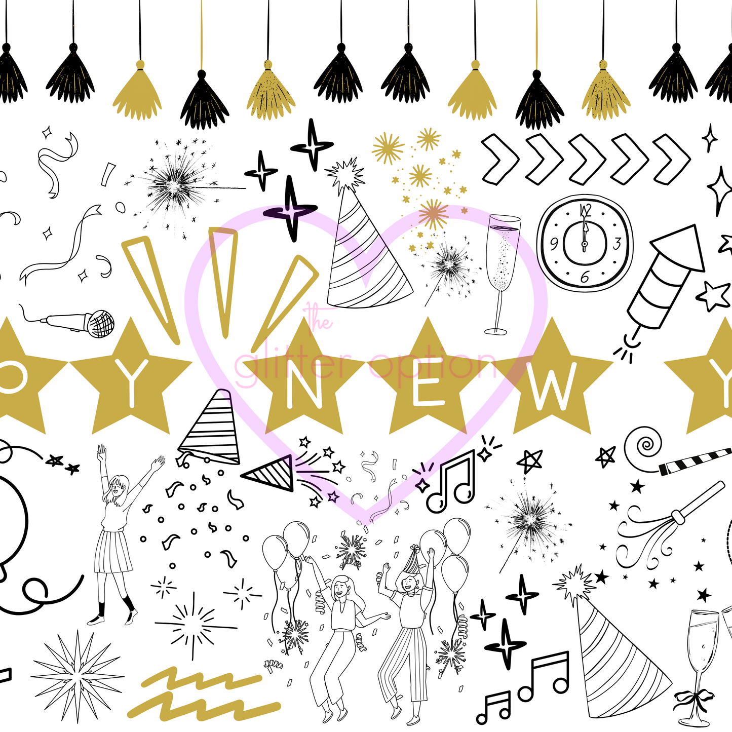 happy new years coloring page