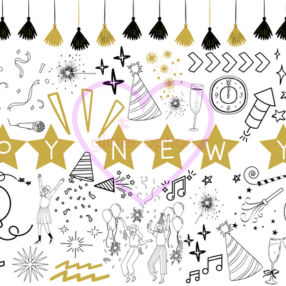 happy new years coloring page