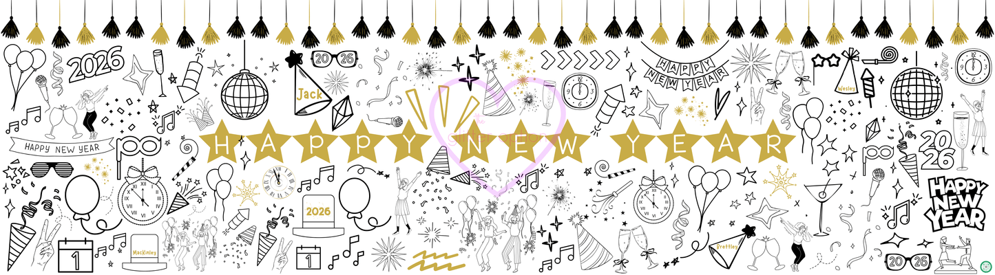 happy new years coloring page