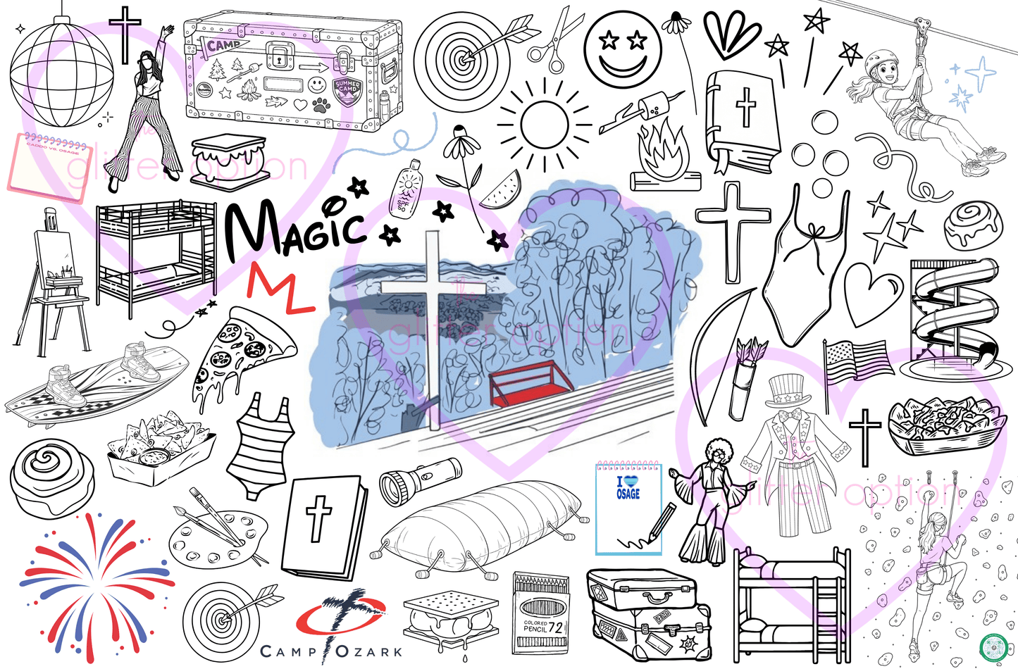 camp coloring poster + camp memory poster