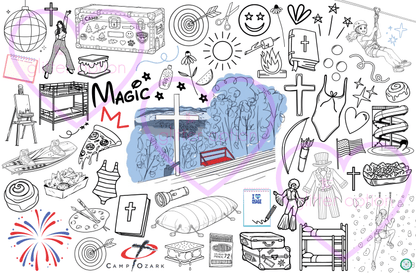 camp coloring poster + camp memory poster