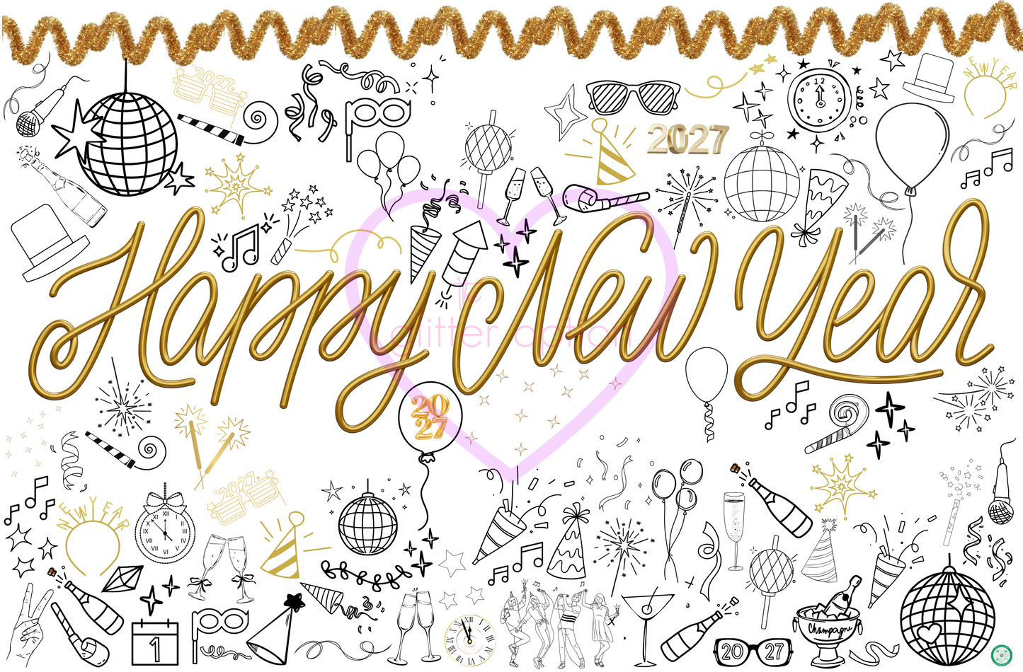 happy new years coloring page