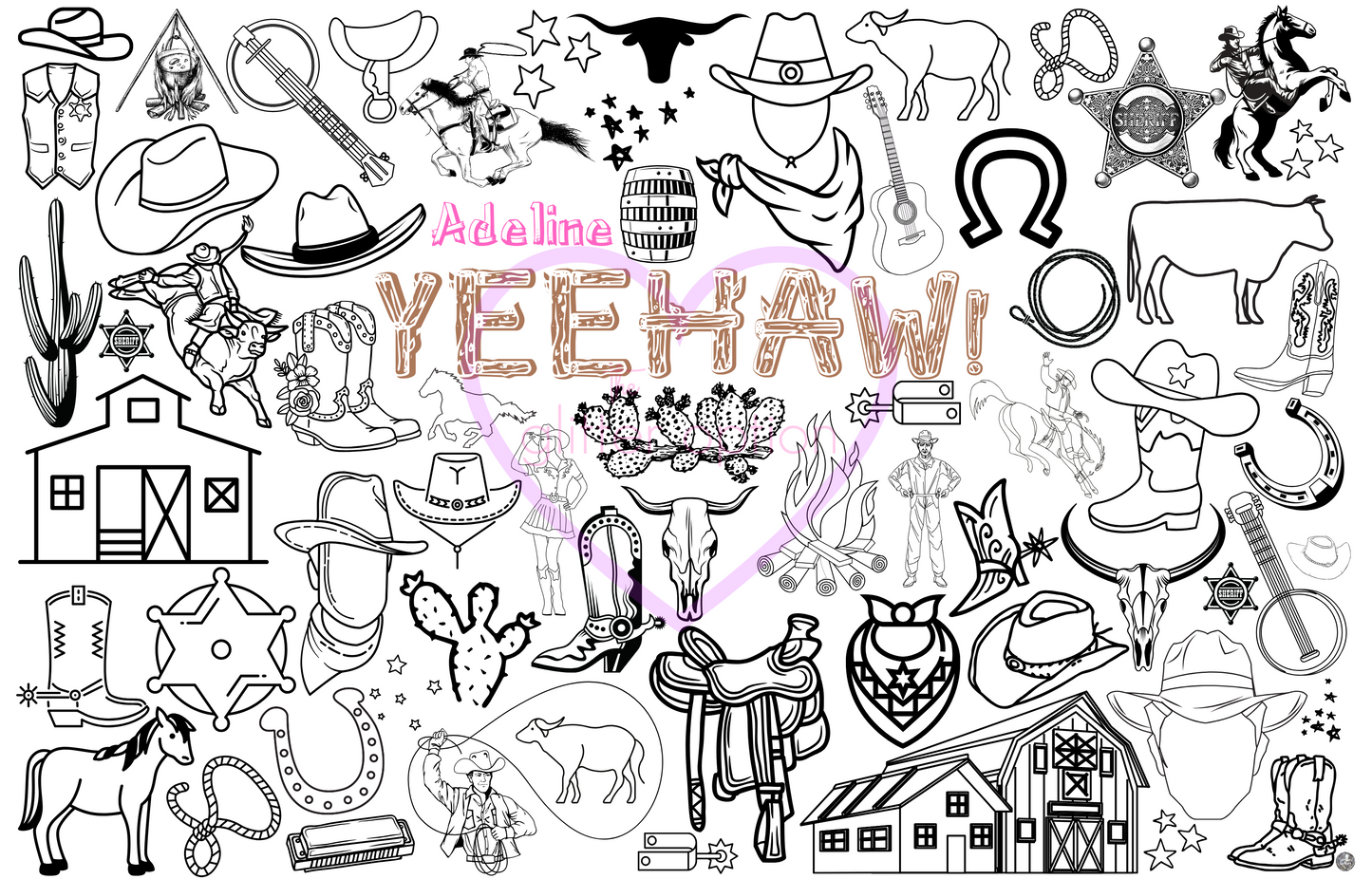 yeehaw coloring page – The Glitter Option