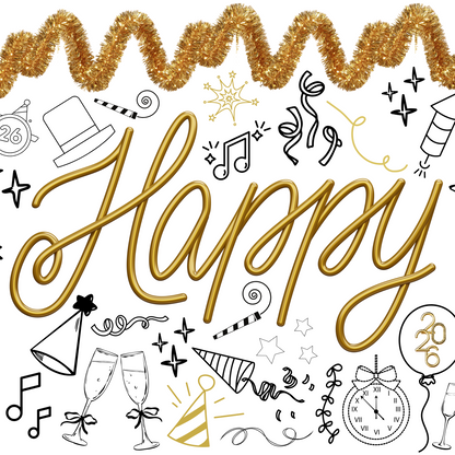 happy new years coloring page