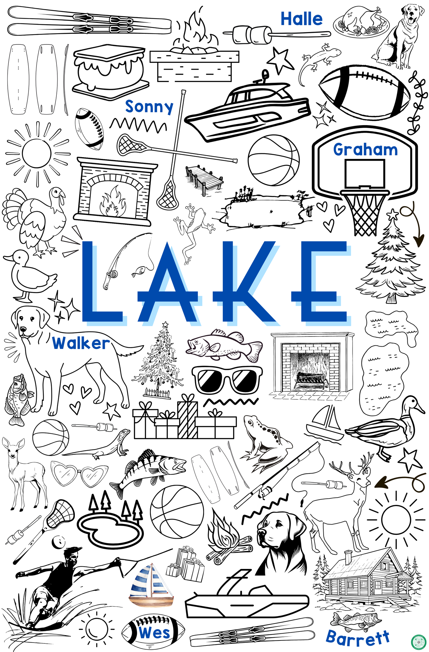 lake coloring page