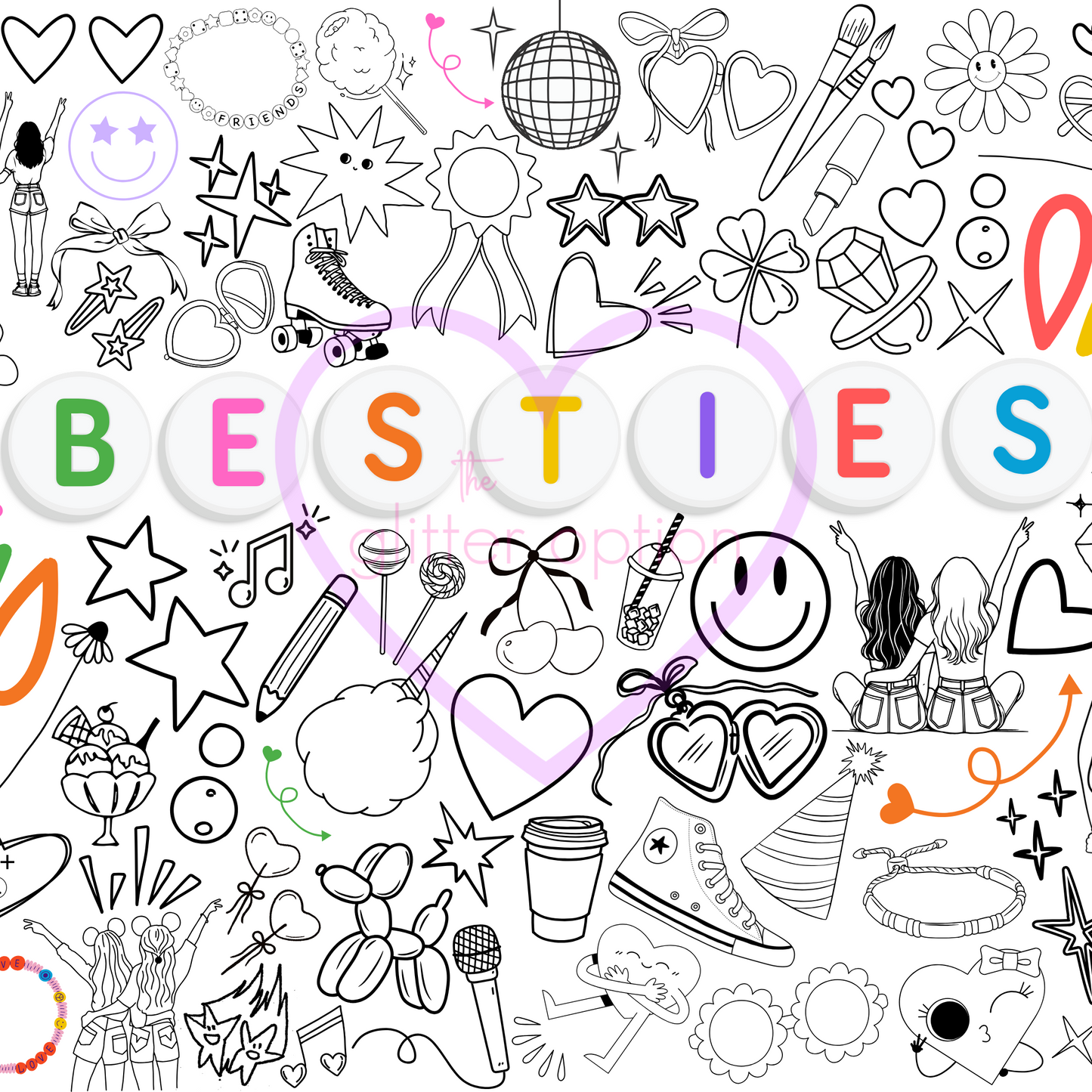 besties coloring page