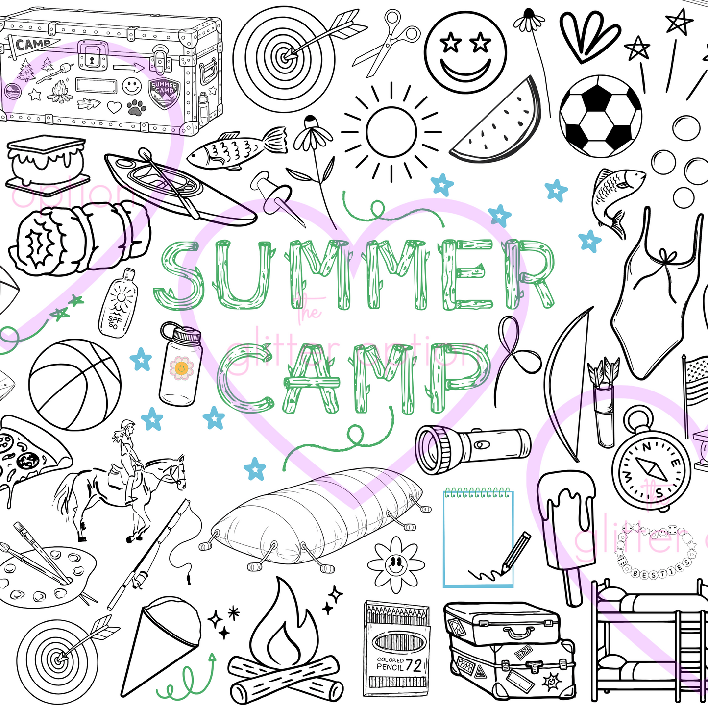 camp coloring poster + camp memory poster