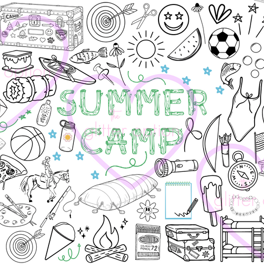 camp coloring poster + camp memory poster