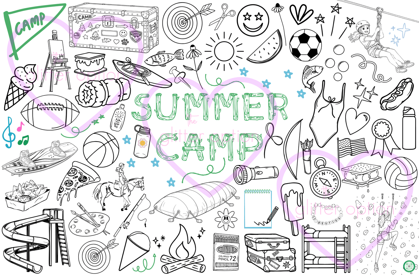 camp coloring poster + camp memory poster