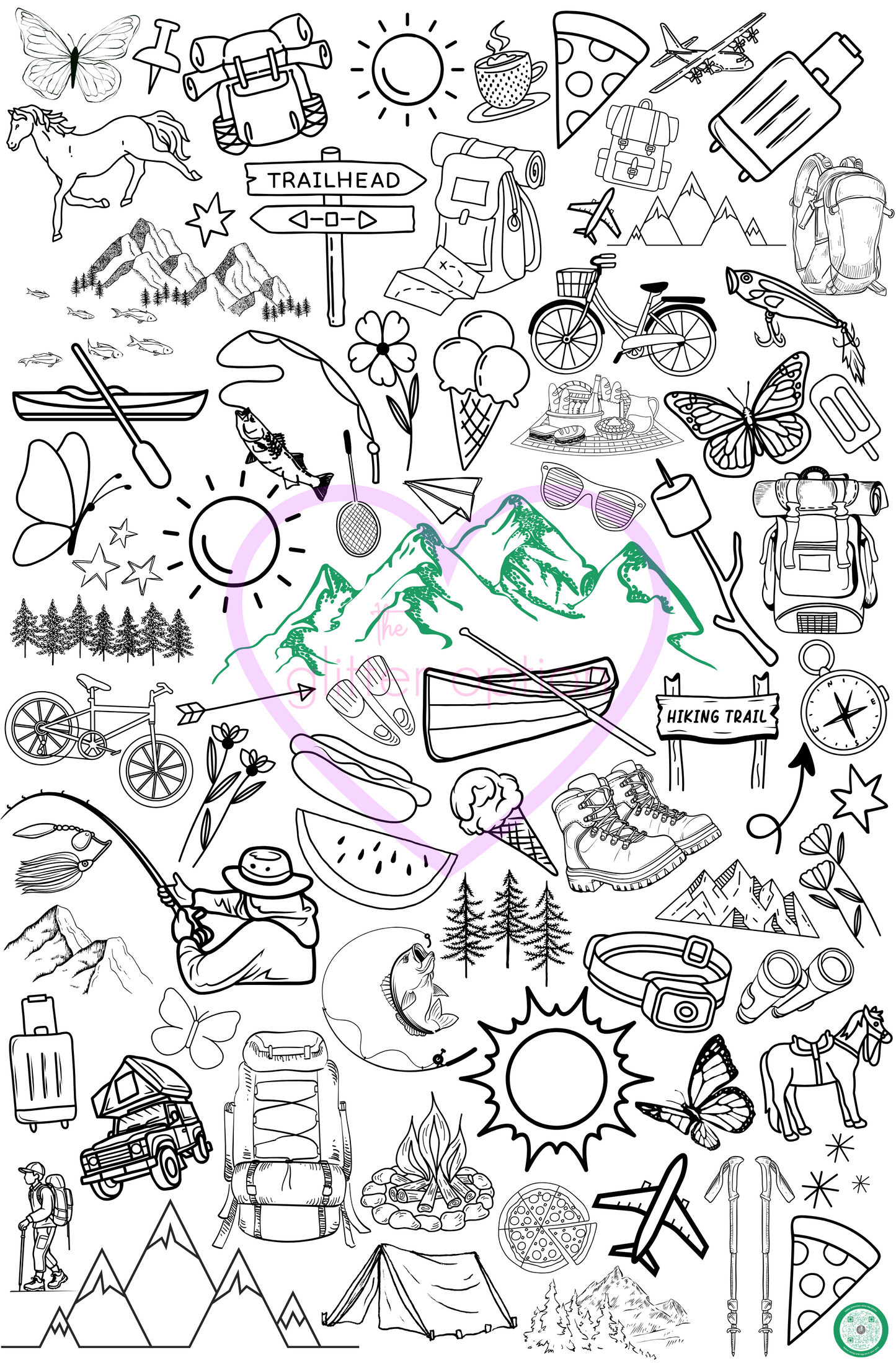 mountain coloring page