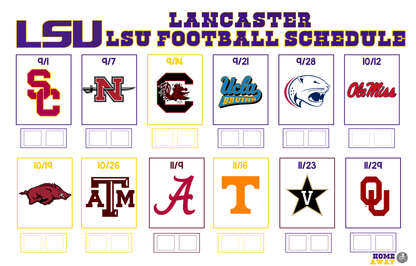 fall football schedule poster