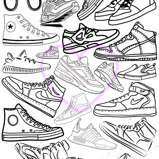 sneakers coloring page