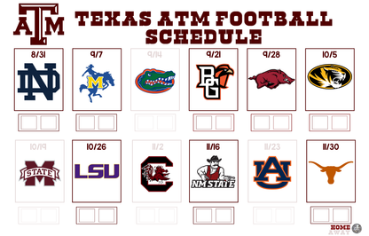 fall football schedule poster
