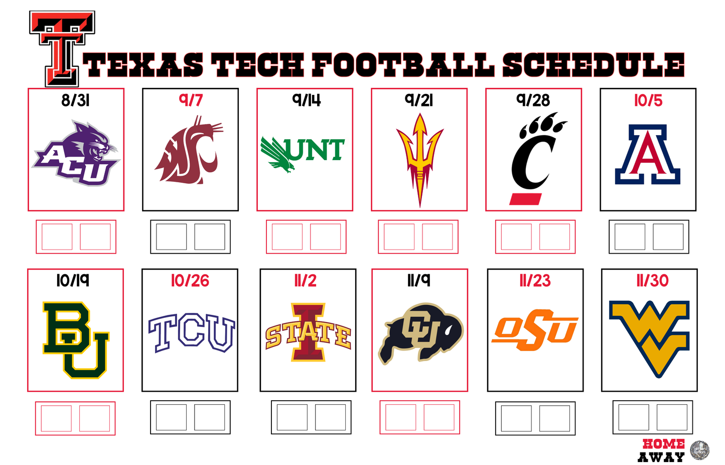 fall football schedule poster