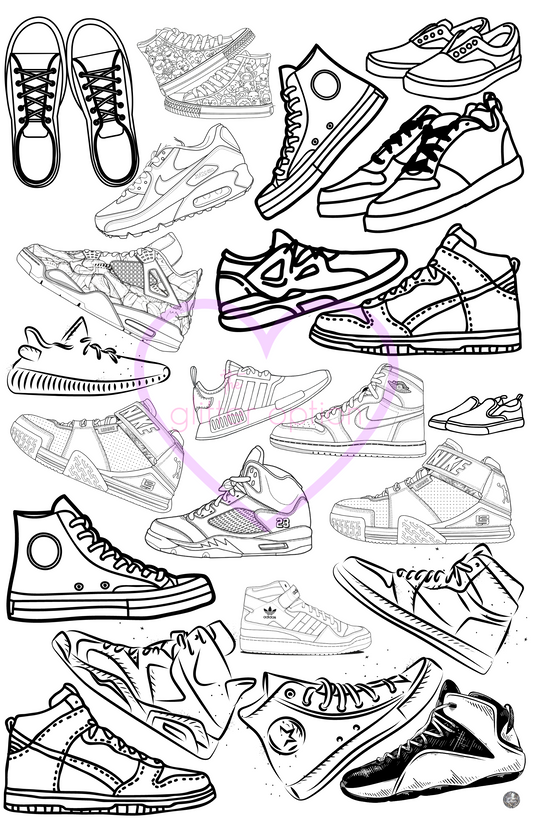 sneakers coloring page
