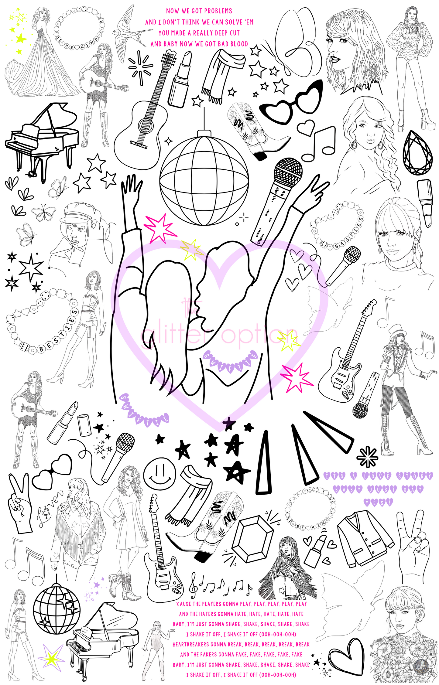 taylor swift coloring page